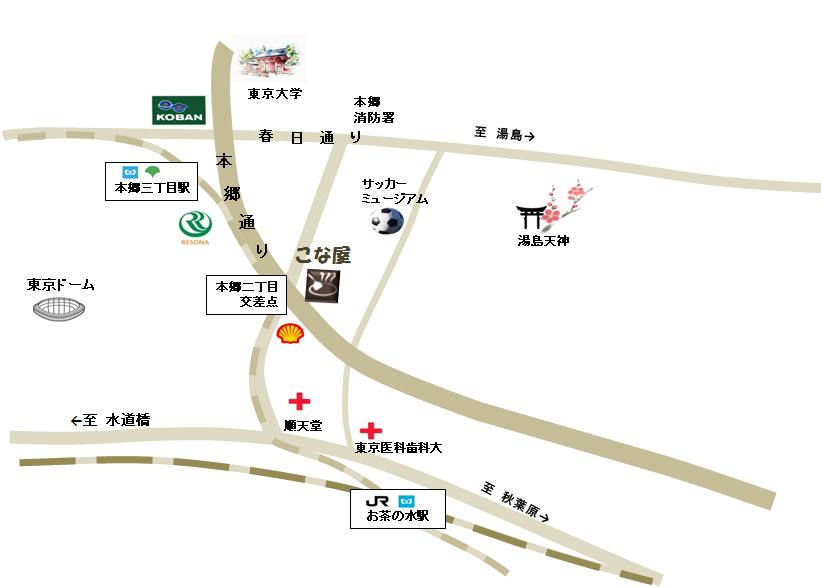 こな屋周辺地図